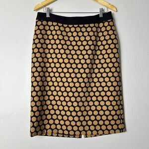 Talbots Black & Brown Polka Dot Lined‎ Straight Pencil Career Skirt Size 10